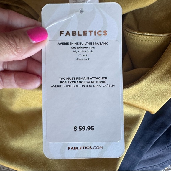 Fabletics Averie Shine Built In Bra Tank Bronze size 2X - Picture 6 of 7